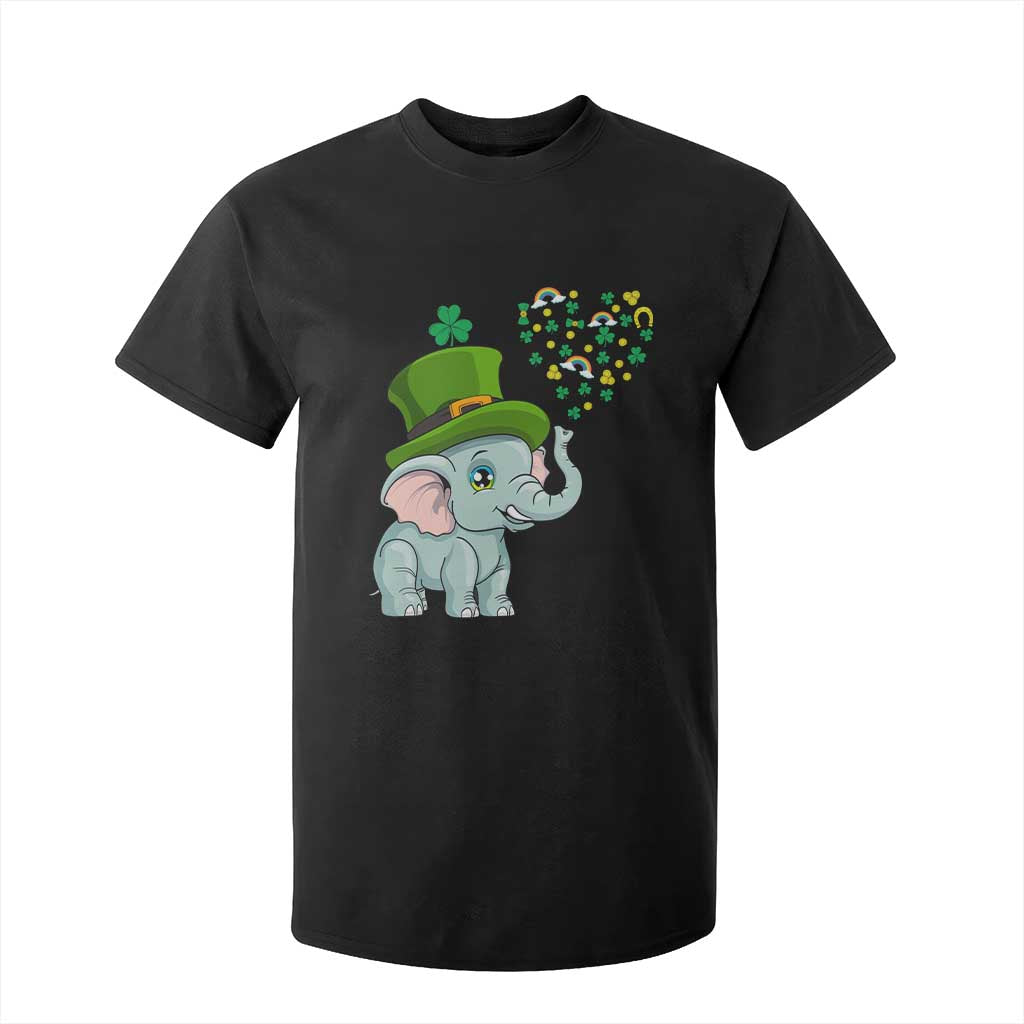 Cute Elephant St Patricks Day T Shirt For Kid for Boys Girls TS02 Black Print Your Wear