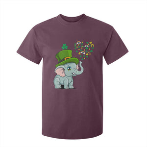 Cute Elephant St Patricks Day T Shirt For Kid for Boys Girls TS02 Maroon Print Your Wear