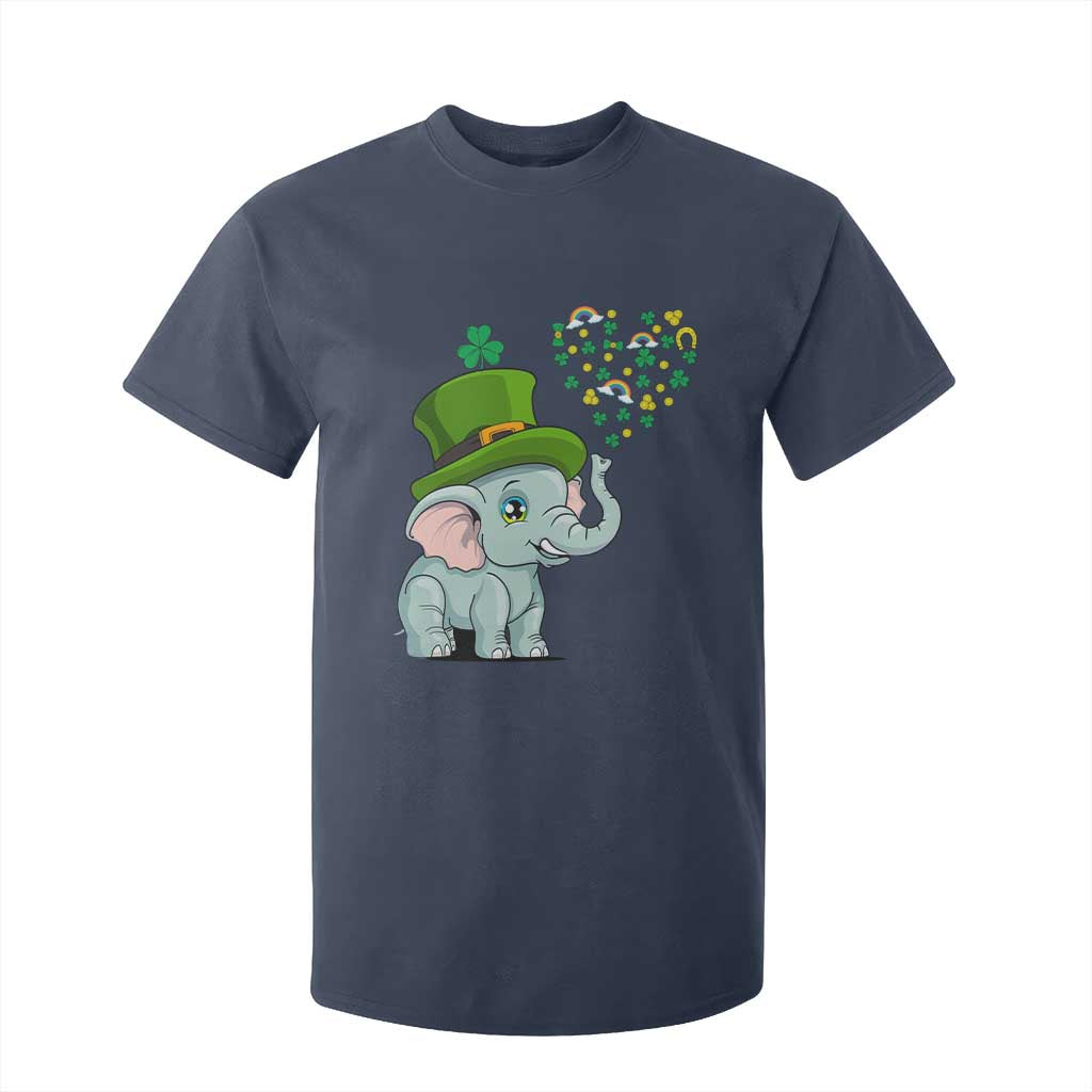 Cute Elephant St Patricks Day T Shirt For Kid for Boys Girls TS02 Navy Print Your Wear