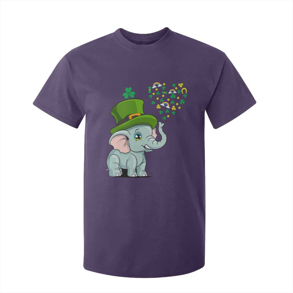 Cute Elephant St Patricks Day T Shirt For Kid for Boys Girls TS02 Purple Print Your Wear