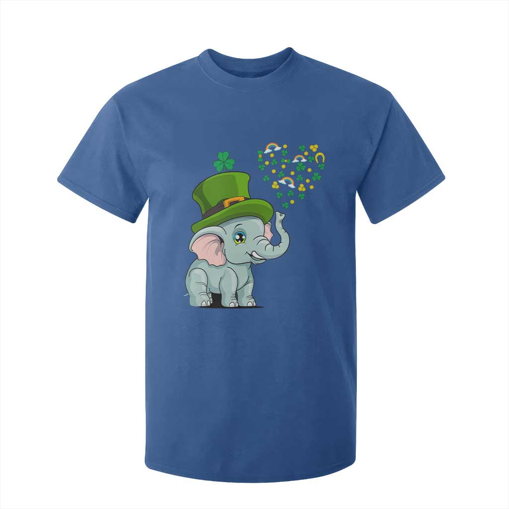 Cute Elephant St Patricks Day T Shirt For Kid for Boys Girls TS02 Royal Blue Print Your Wear