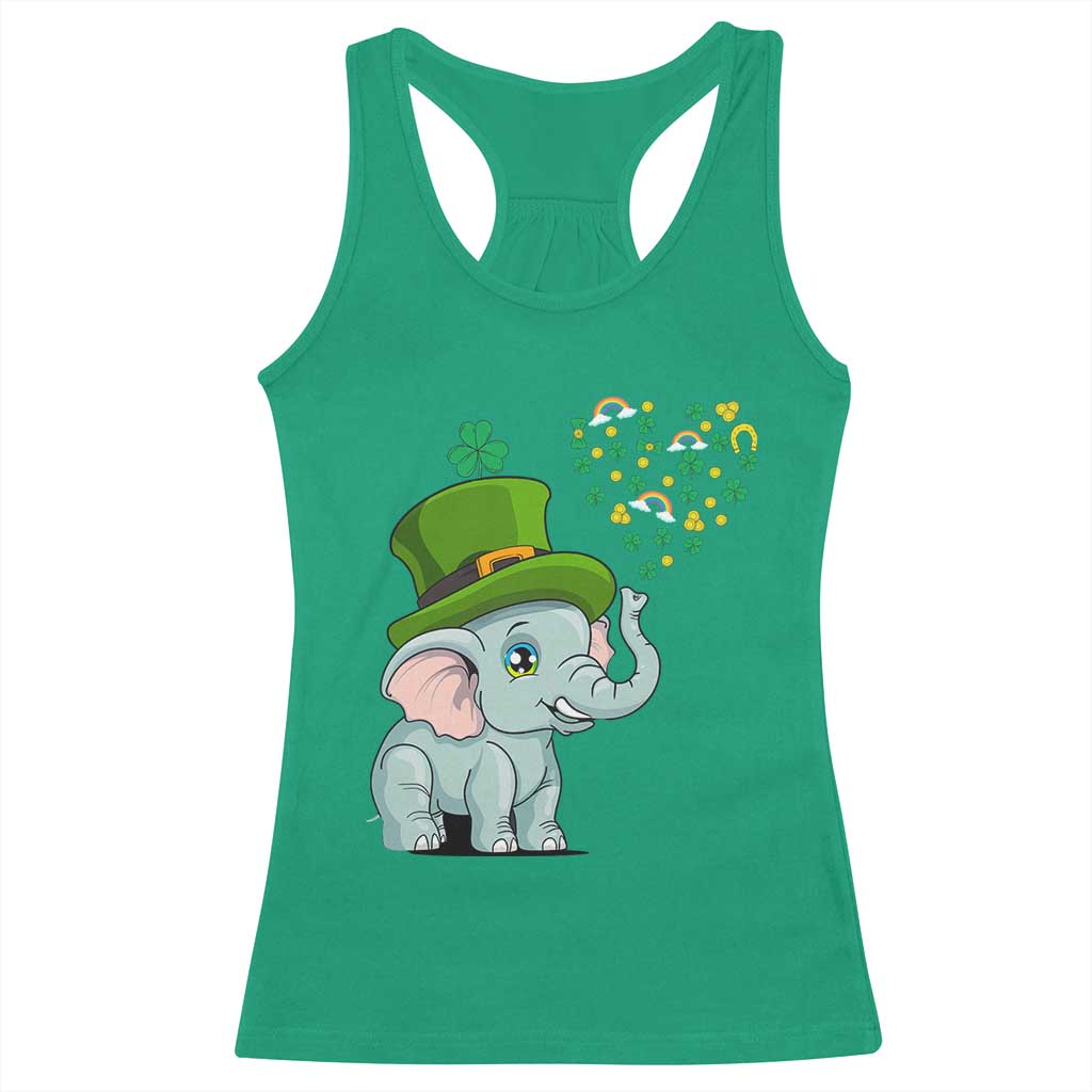 Cute Elephant St Patricks Day Racerback Tank Top for Boys Girls TS02 Irish Green Print Your Wear
