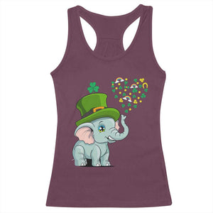 Cute Elephant St Patricks Day Racerback Tank Top for Boys Girls TS02 Maroon Print Your Wear