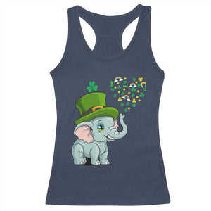 Cute Elephant St Patricks Day Racerback Tank Top for Boys Girls TS02 Navy Print Your Wear