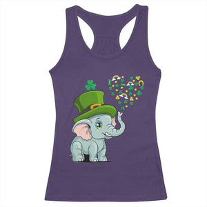 Cute Elephant St Patricks Day Racerback Tank Top for Boys Girls TS02 Purple Print Your Wear