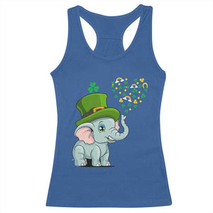 Cute Elephant St Patricks Day Racerback Tank Top for Boys Girls TS02 Royal Blue Print Your Wear