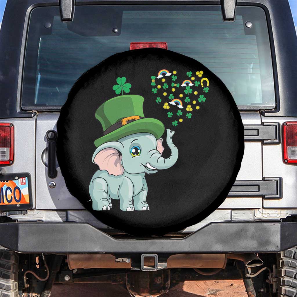 Cute Elephant St Patricks Day Spare Tire Cover for Boys Girls TS02 No hole Black Print Your Wear