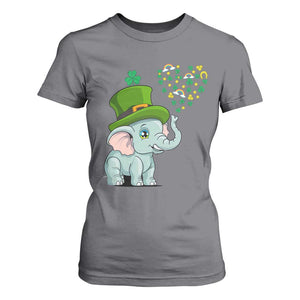 Cute Elephant St Patricks Day T Shirt For Women for Boys Girls TS02 Charcoal Print Your Wear