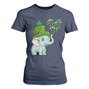 Cute Elephant St Patricks Day T Shirt For Women for Boys Girls TS02 Navy Print Your Wear