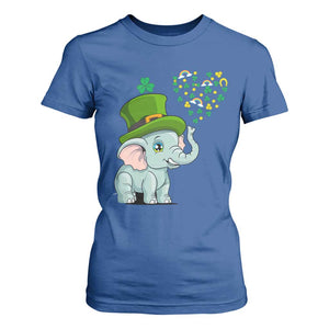 Cute Elephant St Patricks Day T Shirt For Women for Boys Girls TS02 Royal Blue Print Your Wear
