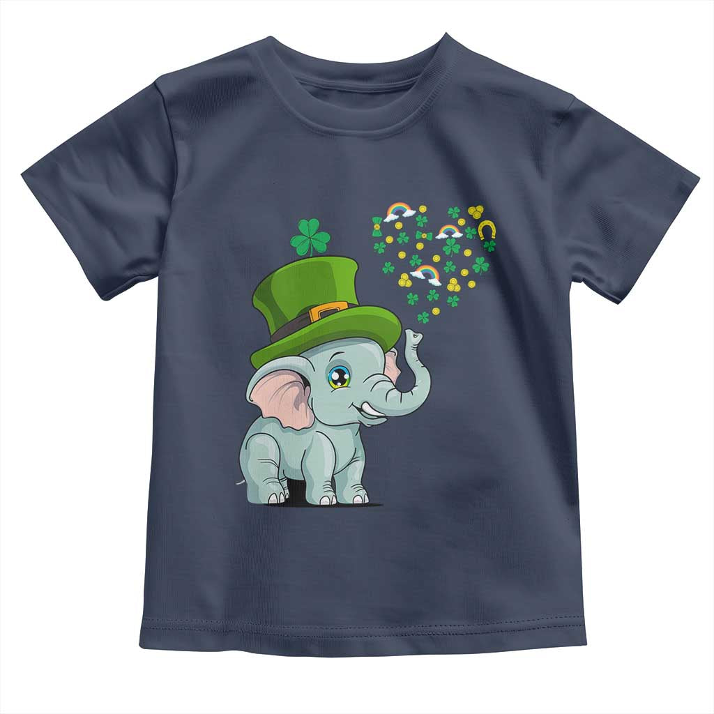 Cute Elephant St Patricks Day Toddler T Shirt for Boys Girls TS02 Navy Print Your Wear