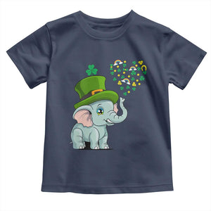 Cute Elephant St Patricks Day Toddler T Shirt for Boys Girls TS02 Navy Print Your Wear