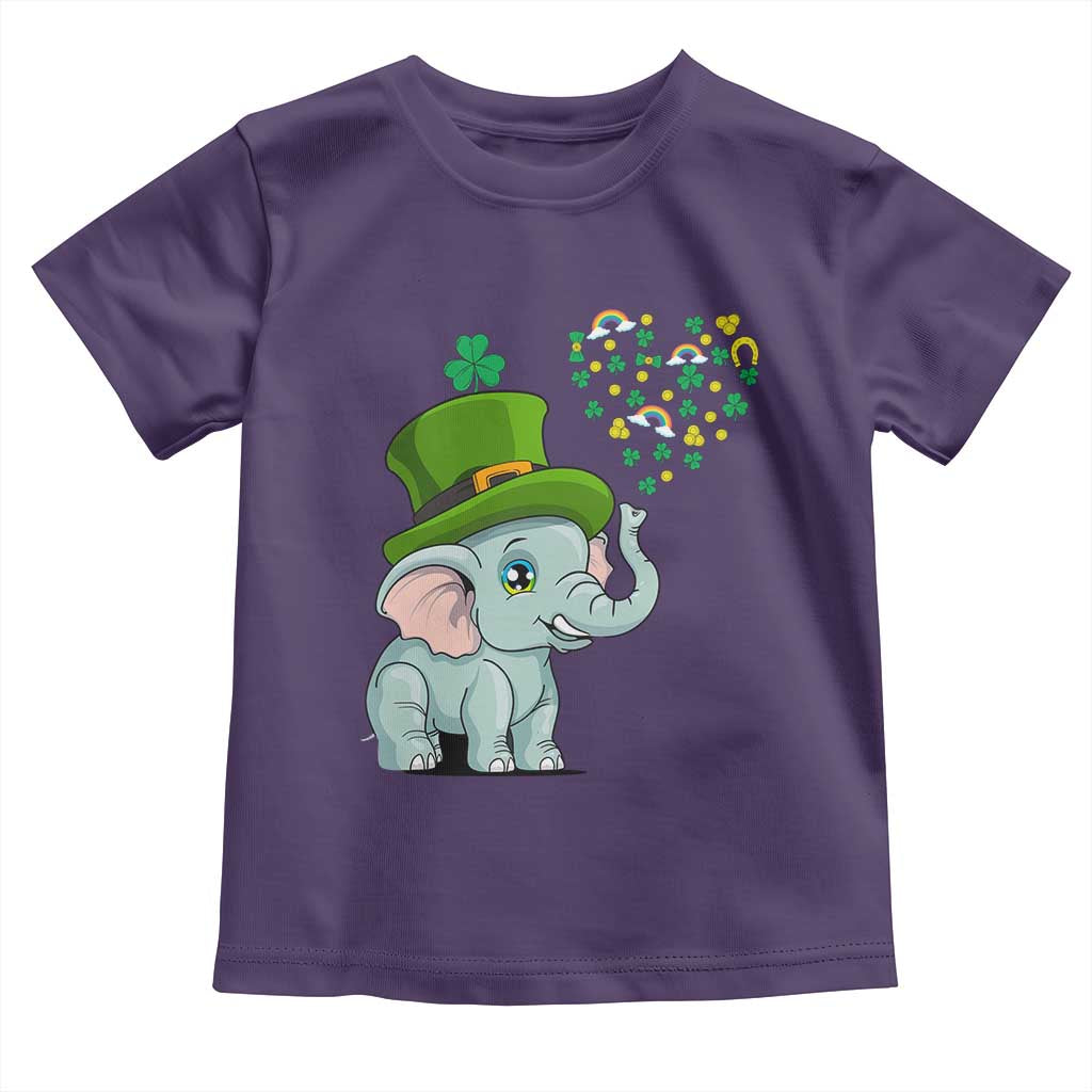 Cute Elephant St Patricks Day Toddler T Shirt for Boys Girls TS02 Purple Print Your Wear