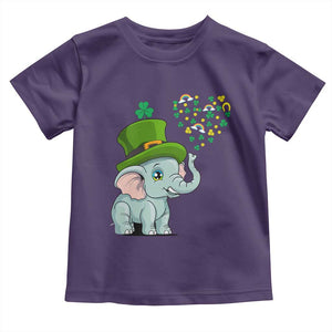 Cute Elephant St Patricks Day Toddler T Shirt for Boys Girls TS02 Purple Print Your Wear