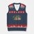 Subtle FDT 8647 V-Neck Knit Sweater Vest Foxtrots Deltas Tangos Book Lovers Flower TS02 Navy Red Print Your Wear