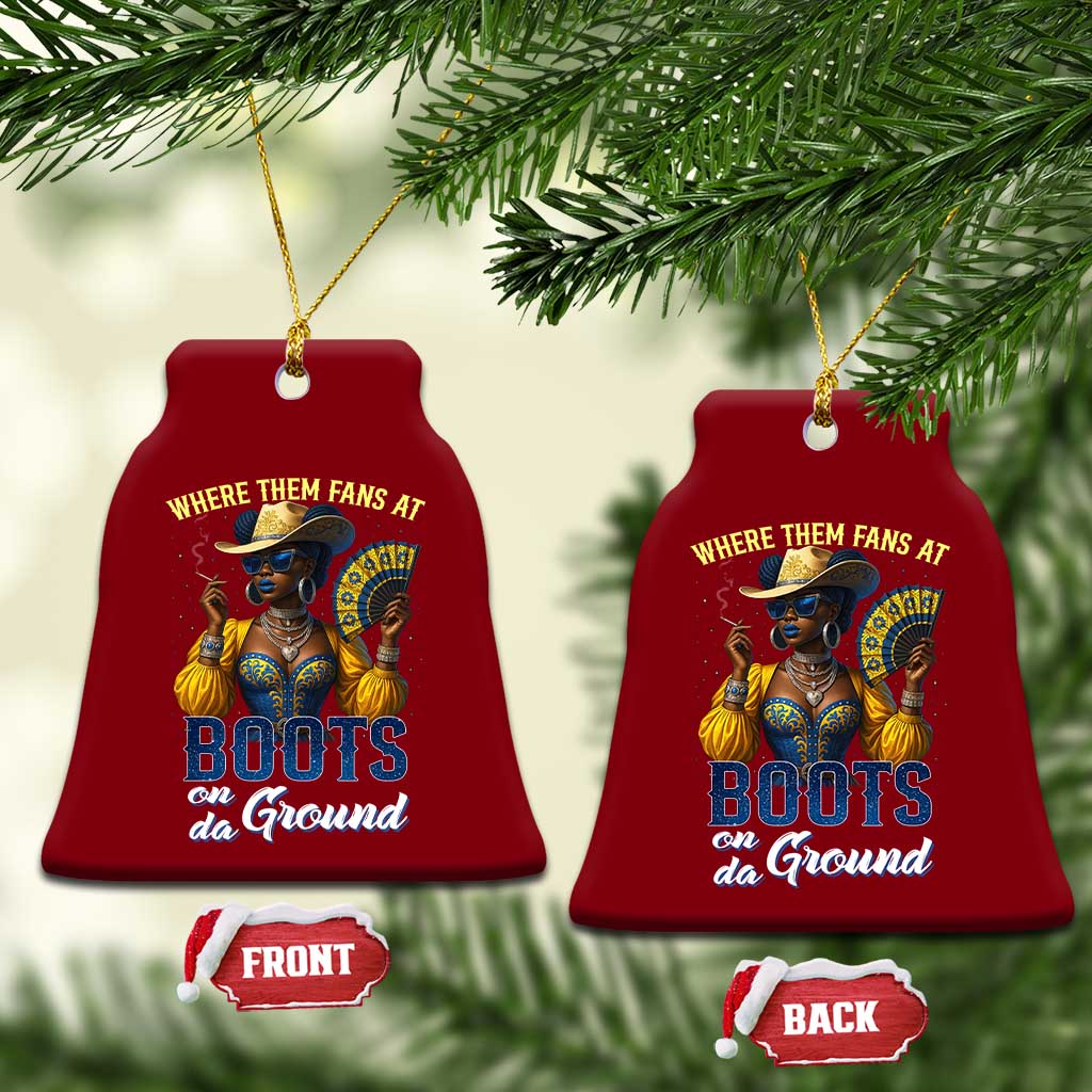 Melanin Cowgirls Linedance Ceramic Ornament Where Them Fans At Boots On Da Ground TS02 Print Your Wear