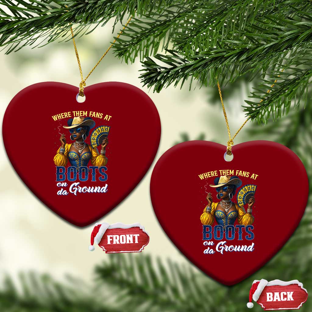Melanin Cowgirls Linedance Ceramic Ornament Where Them Fans At Boots On Da Ground TS02 Print Your Wear