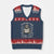 Foxtrot Delta Tango FDT Social Club V-Neck Knit Sweater Vest Only You Can Prevent Fascism Retro Bear TS02 Navy Red Print Your Wear