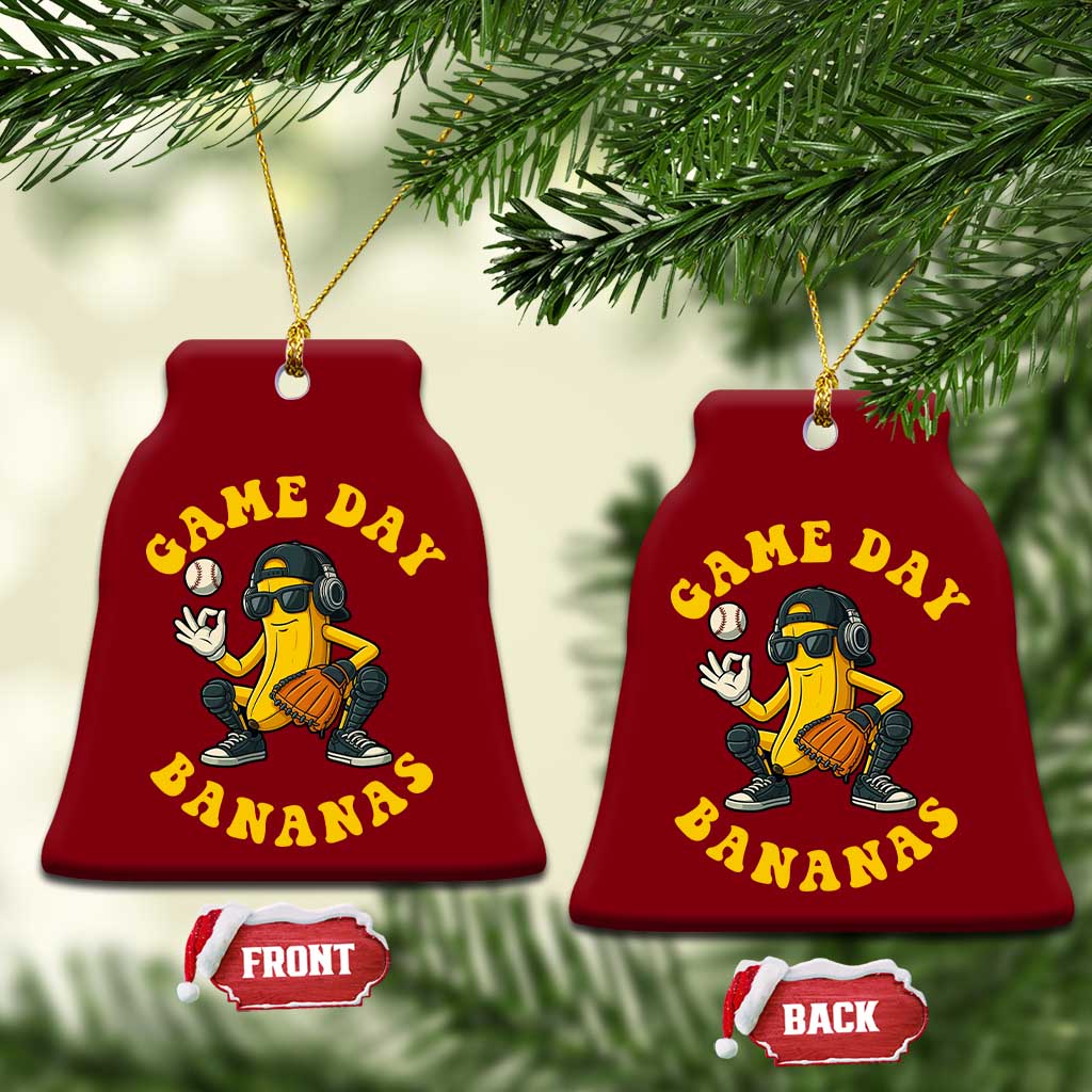 Cute Bananas Graphic Ceramic Ornament Game Day Cool Catcher Baseball Lover TS02 Print Your Wear
