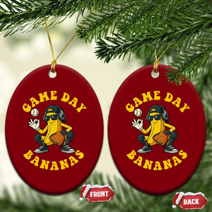 Cute Bananas Graphic Ceramic Ornament Game Day Cool Catcher Baseball Lover TS02 Print Your Wear