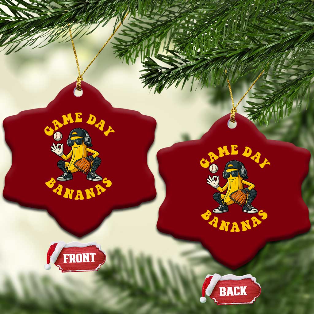 Cute Bananas Graphic Ceramic Ornament Game Day Cool Catcher Baseball Lover TS02 Print Your Wear
