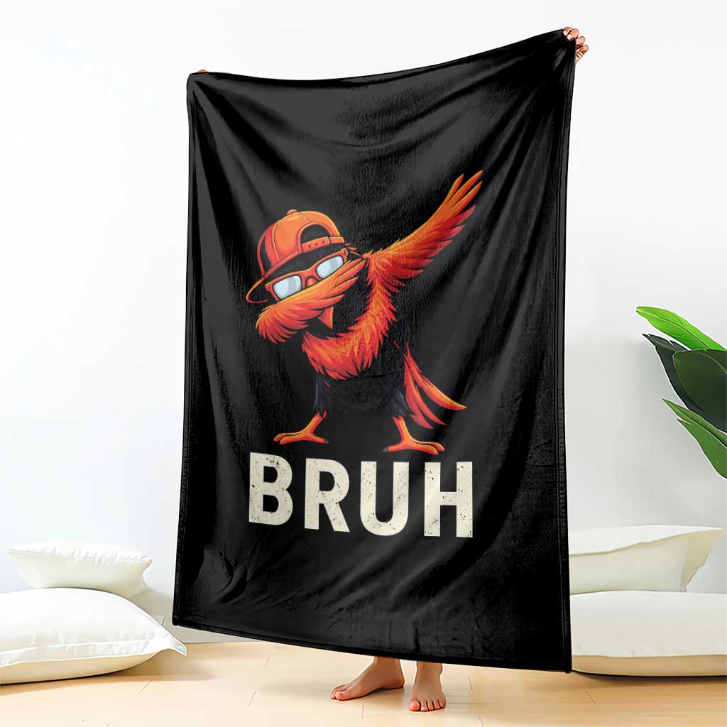 Funny Dabbing Oriole Bird Bruh Throw Blanket Cool Game Day Sports Fan TS02 Print Your Wear