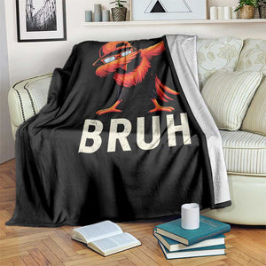 Funny Dabbing Oriole Bird Bruh Throw Blanket Cool Game Day Sports Fan TS02 Print Your Wear