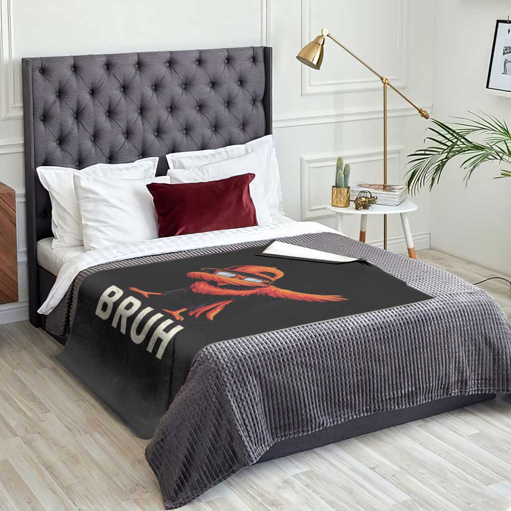 Funny Dabbing Oriole Bird Bruh Throw Blanket Cool Game Day Sports Fan TS02 Print Your Wear