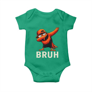 Funny Dabbing Oriole Bird Bruh Baby Onesie Cool Game Day Sports Fan TS02 Irish Green Print Your Wear
