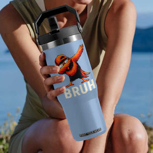 Funny Dabbing Oriole Bird Bruh Flip Straw Tumbler Cool Game Day Sports Fan TS02 One Size: 30 oz Light Blue Print Your Wear