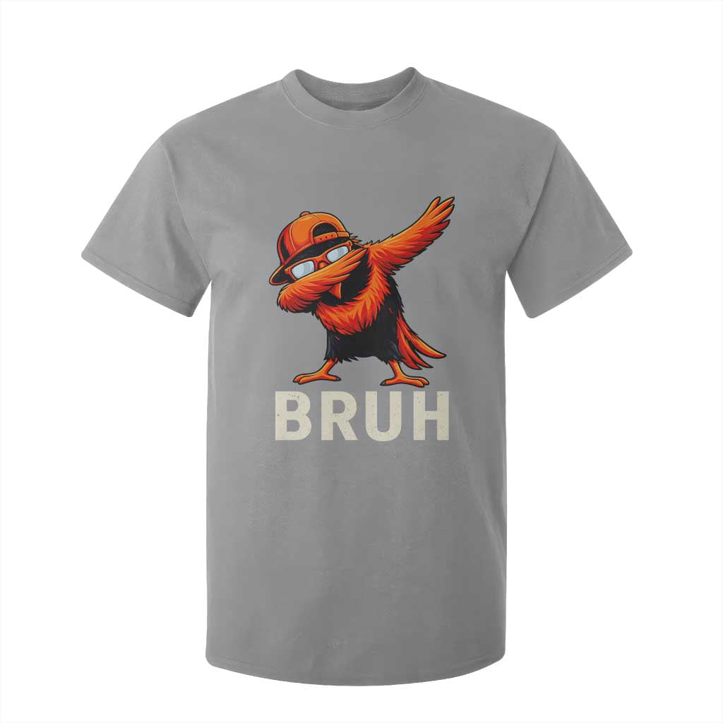 Funny Dabbing Oriole Bird Bruh T Shirt For Kid Cool Game Day Sports Fan TS02 Sport Gray Print Your Wear