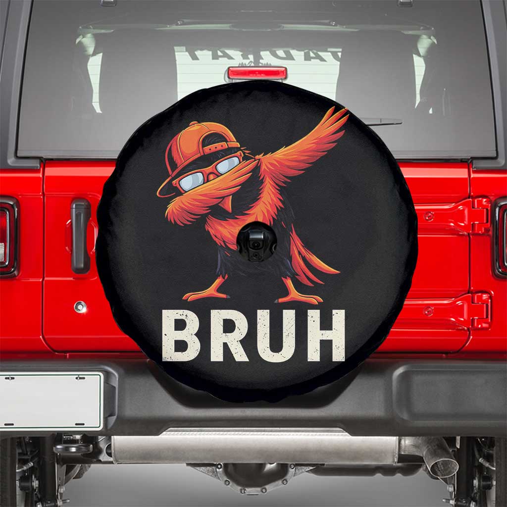 Funny Dabbing Oriole Bird Bruh Spare Tire Cover Cool Game Day Sports Fan TS02 Black Print Your Wear