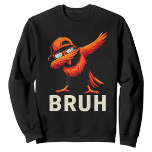 Funny Dabbing Oriole Bird Bruh Sweatshirt Cool Game Day Sports Fan TS02 Black Print Your Wear