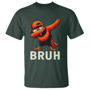 Funny Dabbing Oriole Bird Bruh T Shirt Cool Game Day Sports Fan TS02 Dark Forest Green Print Your Wear