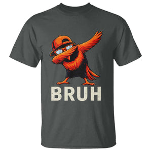 Funny Dabbing Oriole Bird Bruh T Shirt Cool Game Day Sports Fan TS02 Dark Heather Print Your Wear