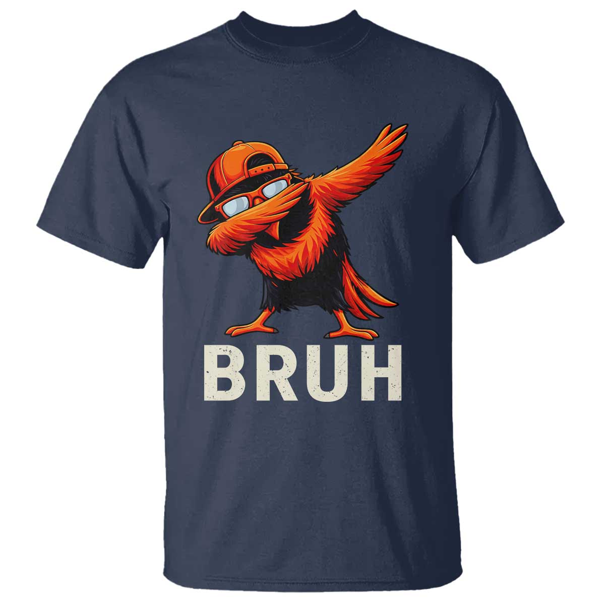 Funny Dabbing Oriole Bird Bruh T Shirt Cool Game Day Sports Fan TS02 Navy Print Your Wear