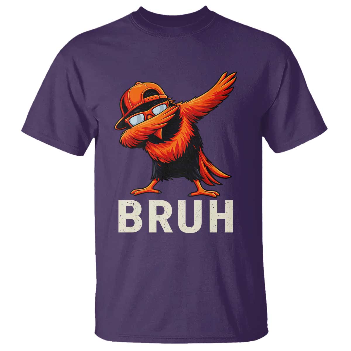 Funny Dabbing Oriole Bird Bruh T Shirt Cool Game Day Sports Fan TS02 Purple Print Your Wear