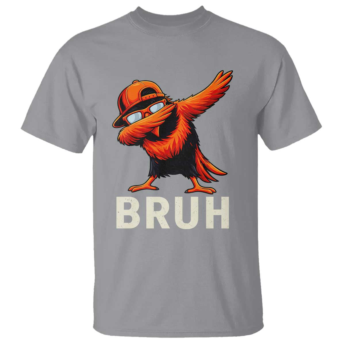 Funny Dabbing Oriole Bird Bruh T Shirt Cool Game Day Sports Fan TS02 Sport Gray Print Your Wear