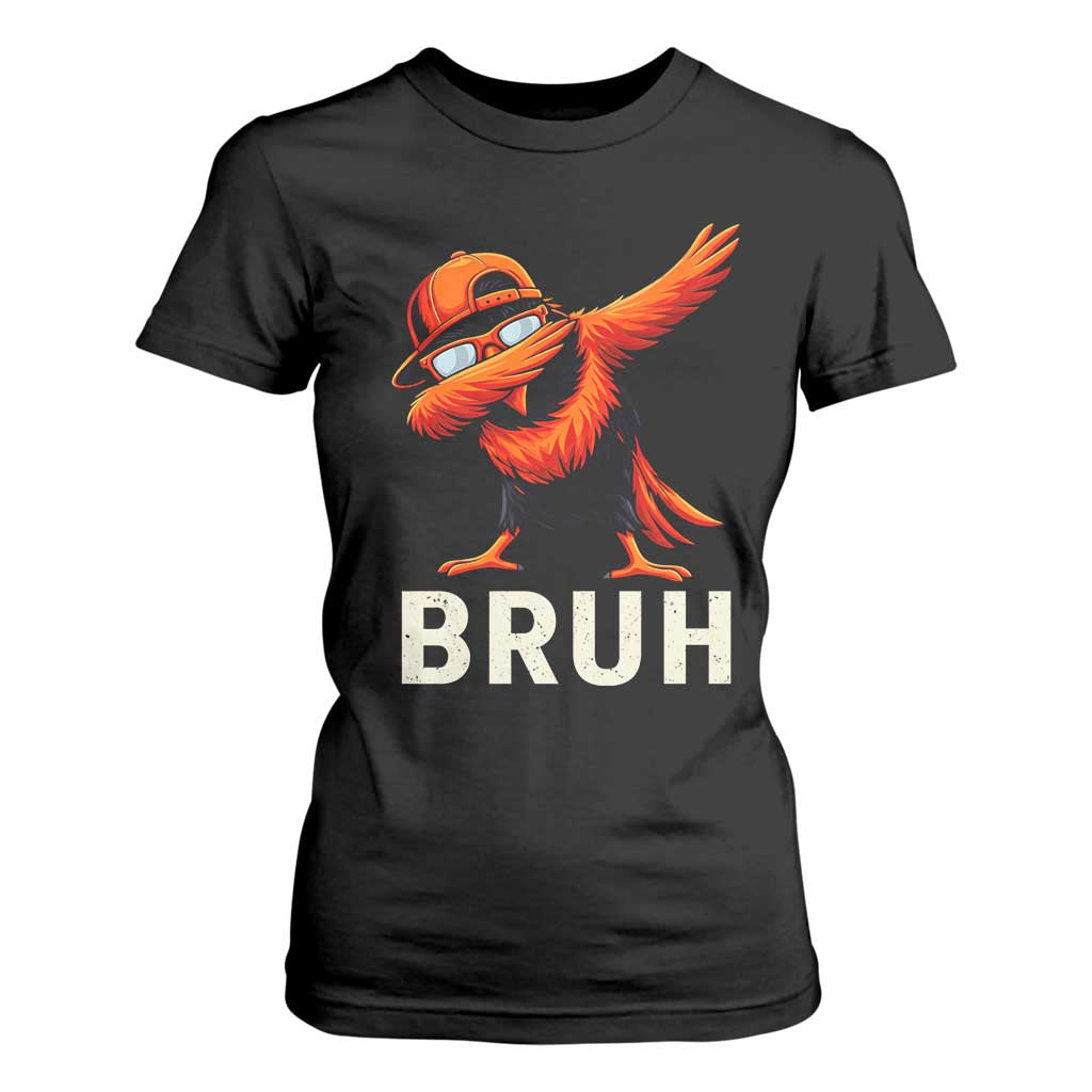 Funny Dabbing Oriole Bird Bruh T Shirt For Women Cool Game Day Sports Fan TS02 Black Print Your Wear