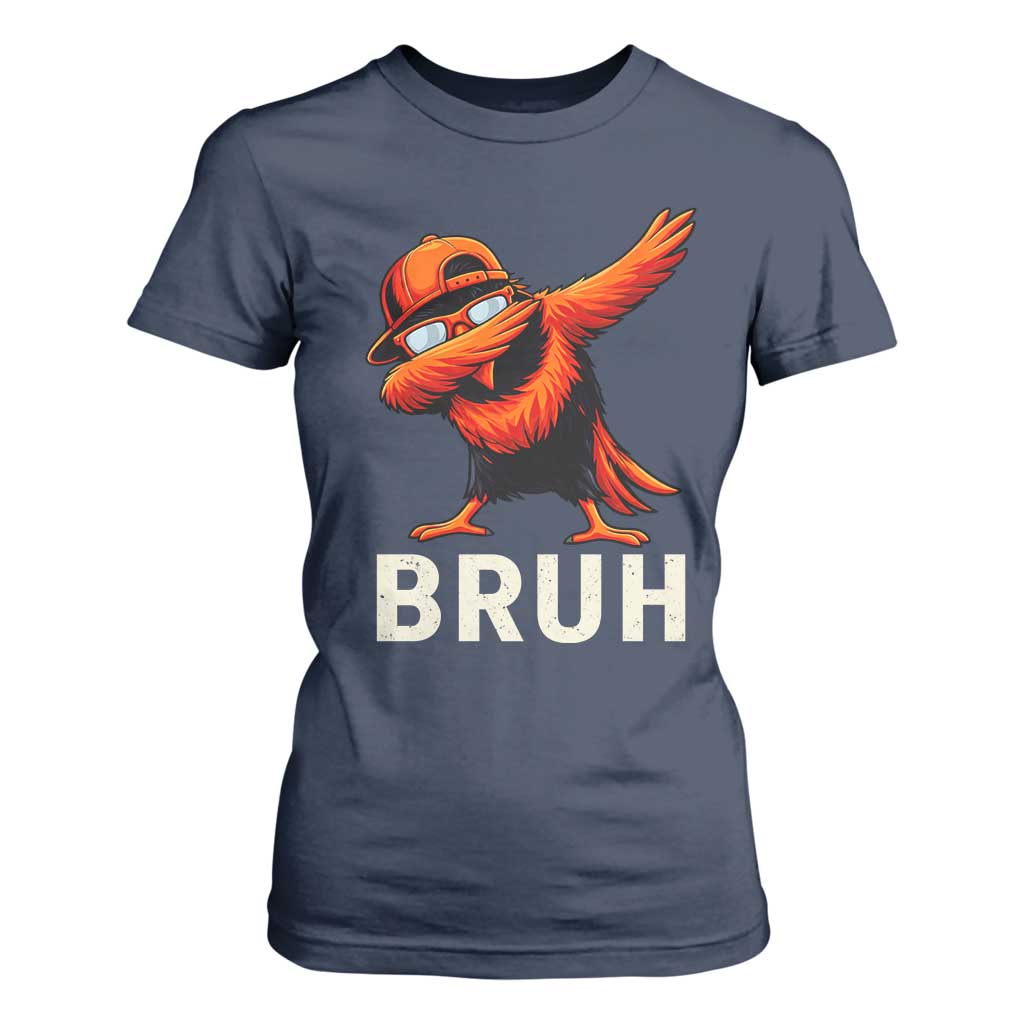 Funny Dabbing Oriole Bird Bruh T Shirt For Women Cool Game Day Sports Fan TS02 Navy Print Your Wear