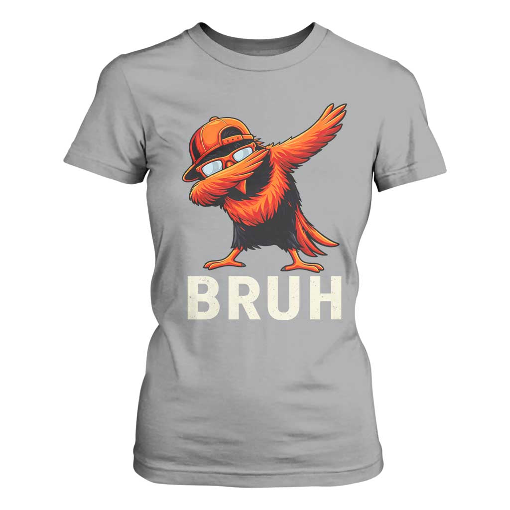 Funny Dabbing Oriole Bird Bruh T Shirt For Women Cool Game Day Sports Fan TS02 Sport Gray Print Your Wear
