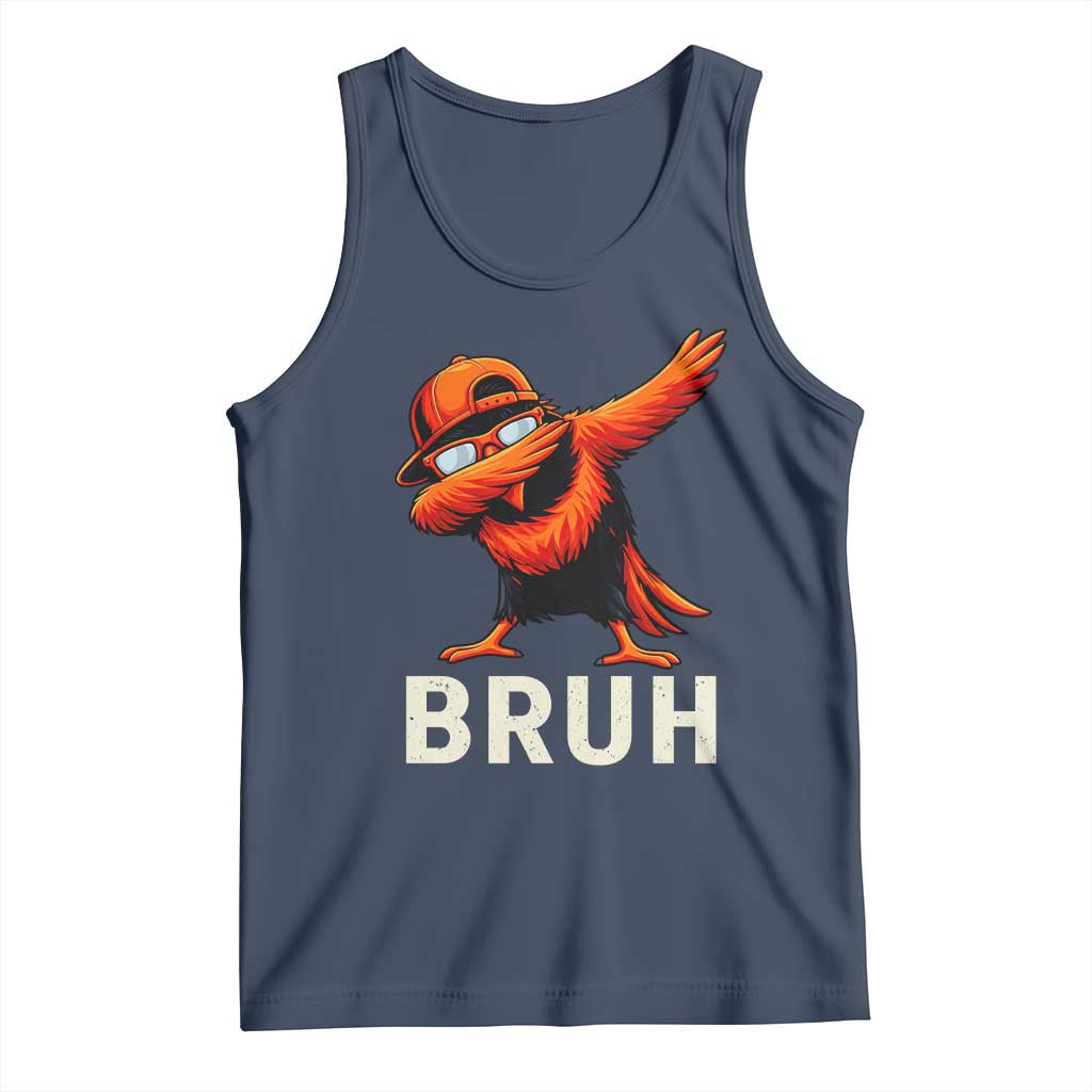 Funny Dabbing Oriole Bird Bruh Tank Top Cool Game Day Sports Fan TS02 Navy Print Your Wear