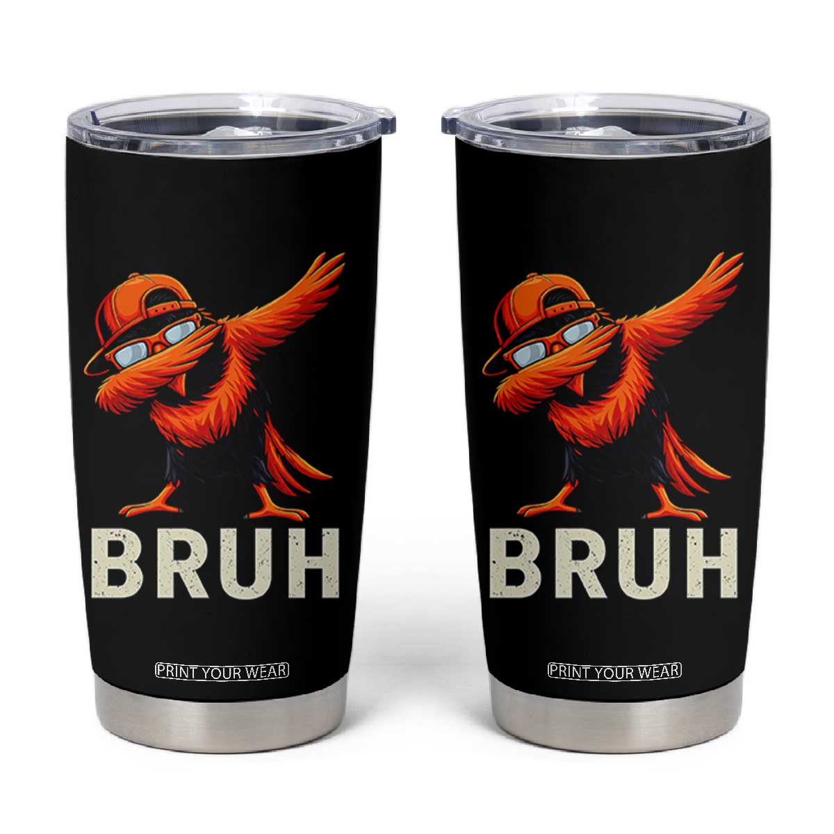 Funny Dabbing Oriole Bird Bruh Tumbler Cup Cool Game Day Sports Fan TS02 Black Print Your Wear