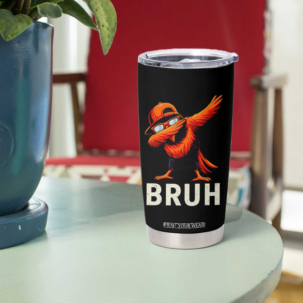 Funny Dabbing Oriole Bird Bruh Tumbler Cup Cool Game Day Sports Fan TS02 Print Your Wear