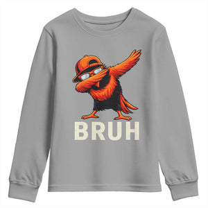Funny Dabbing Oriole Bird Bruh Youth Sweatshirt Cool Game Day Sports Fan TS02 Sport Gray Print Your Wear