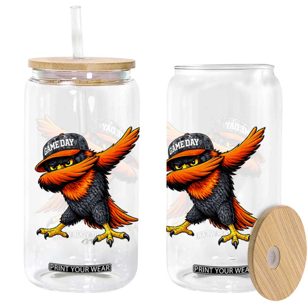 Fierce Oriole Spirit Graphic Glass Can Cool Game Day Sports Fan TS02 Print Your Wear