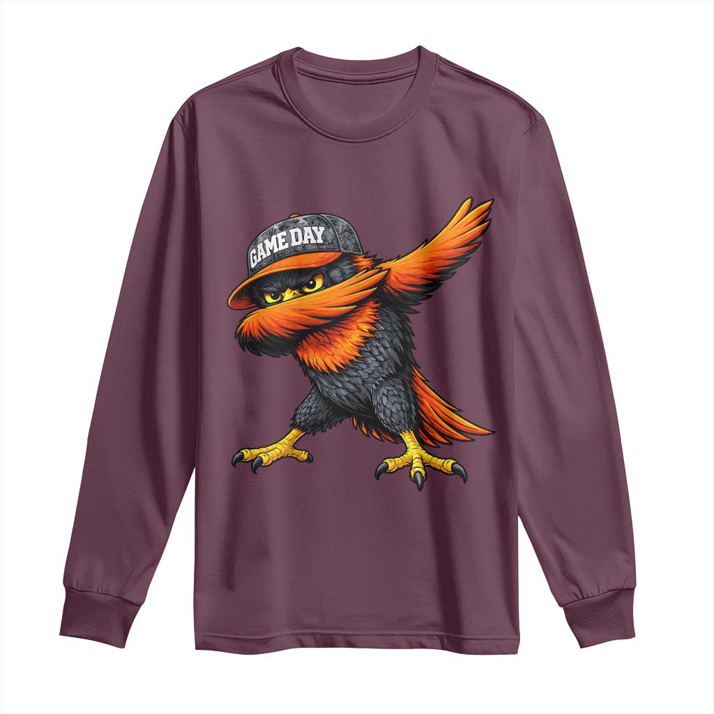 Fierce Oriole Spirit Graphic Long Sleeve Shirt Cool Game Day Sports Fan TS02 Maroon Print Your Wear