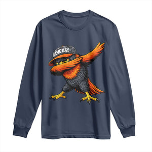 Fierce Oriole Spirit Graphic Long Sleeve Shirt Cool Game Day Sports Fan TS02 Navy Print Your Wear