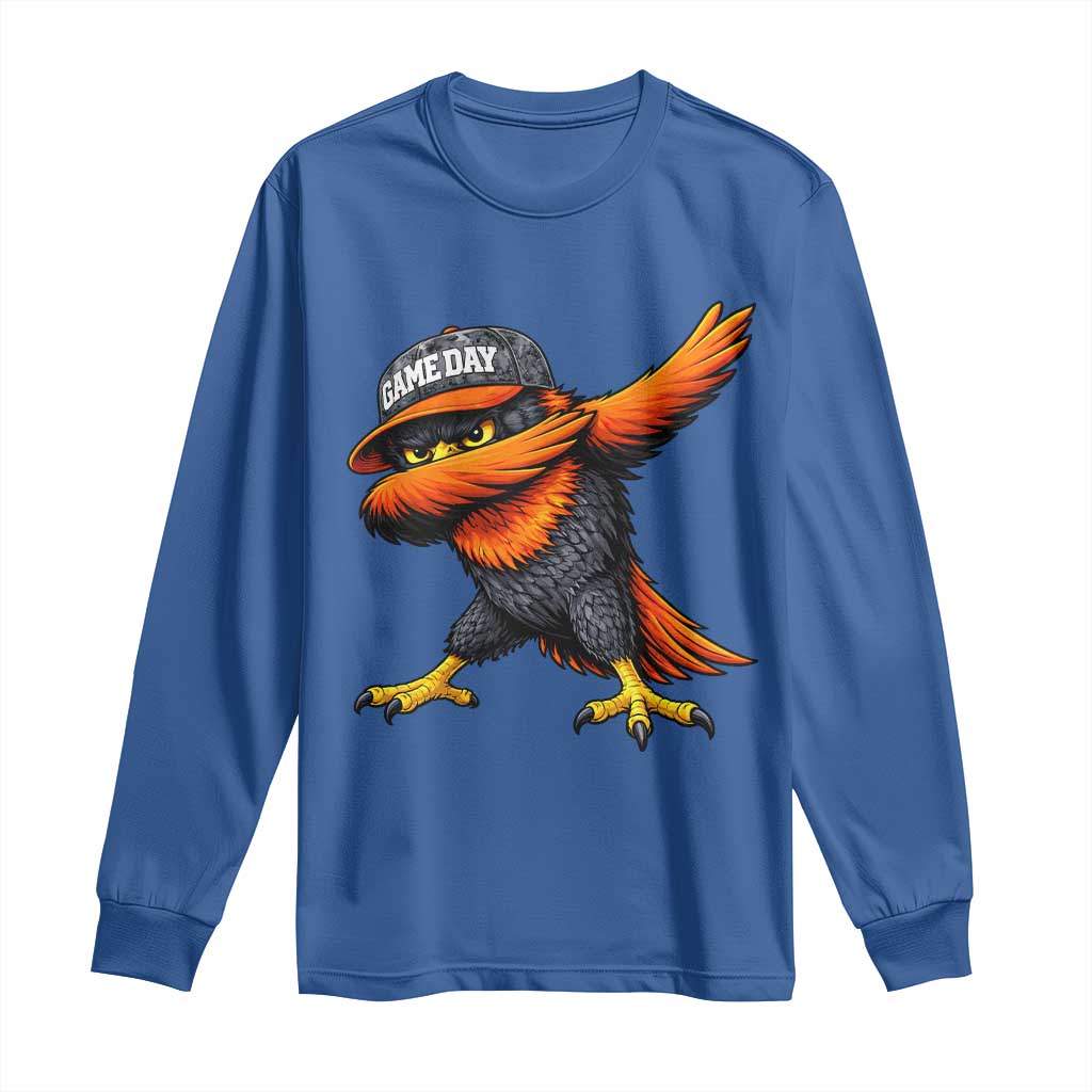 Fierce Oriole Spirit Graphic Long Sleeve Shirt Cool Game Day Sports Fan TS02 Royal Blue Print Your Wear