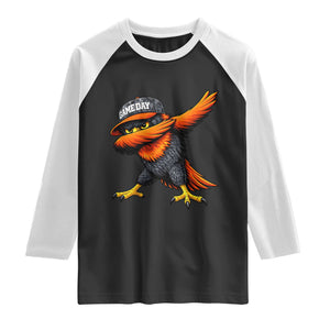 Fierce Oriole Spirit Graphic Raglan Shirt Cool Game Day Sports Fan TS02 Black White Print Your Wear